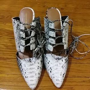 Christian Siriano cobra print hi heel shoes size12